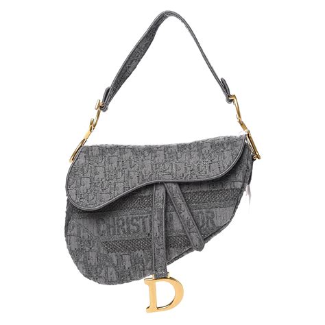 saddle bag gray dior oblique embroidery|Saddle Bag Gray Dior Oblique Embroidery .